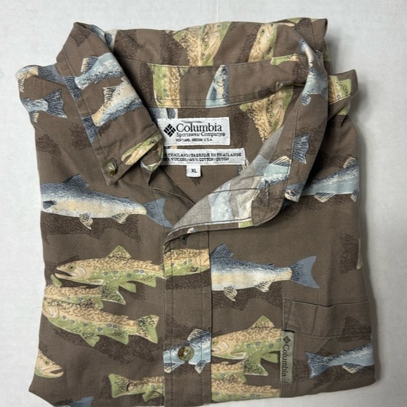 Columbia Men’s Button Up Short Sleeve Shirt Fishing Size XL - Picture 1 of 10